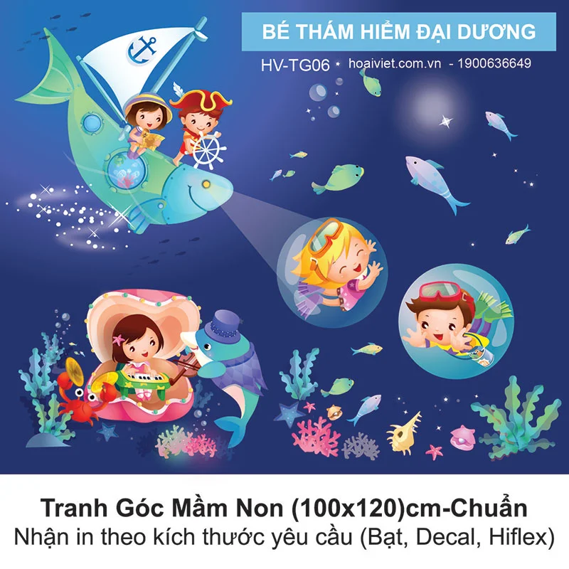 Tranh mầm non Bé Thám Hiểm Đại Dương