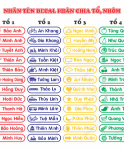 Nhãn Tên Decal Phân Chia Tổ Nhóm