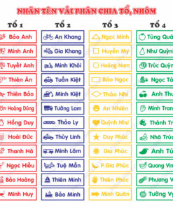 Nhãn Tên Vải Phân Chia Tổ, Nhóm