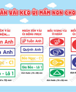 Nhãn vải keo ủi mầm non cho bé