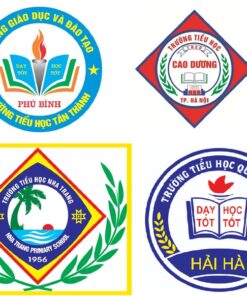 Logo trường tiểu học được in chất lượng cao, bền màu giúp hình ảnh thương hiệu trường duy trì lâu dài theo năm tháng